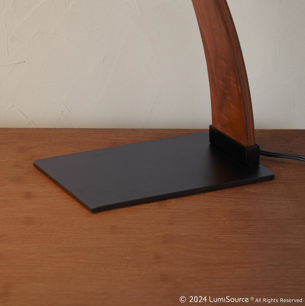 Noah Table Lamp - Black Metal, Walnut Wood