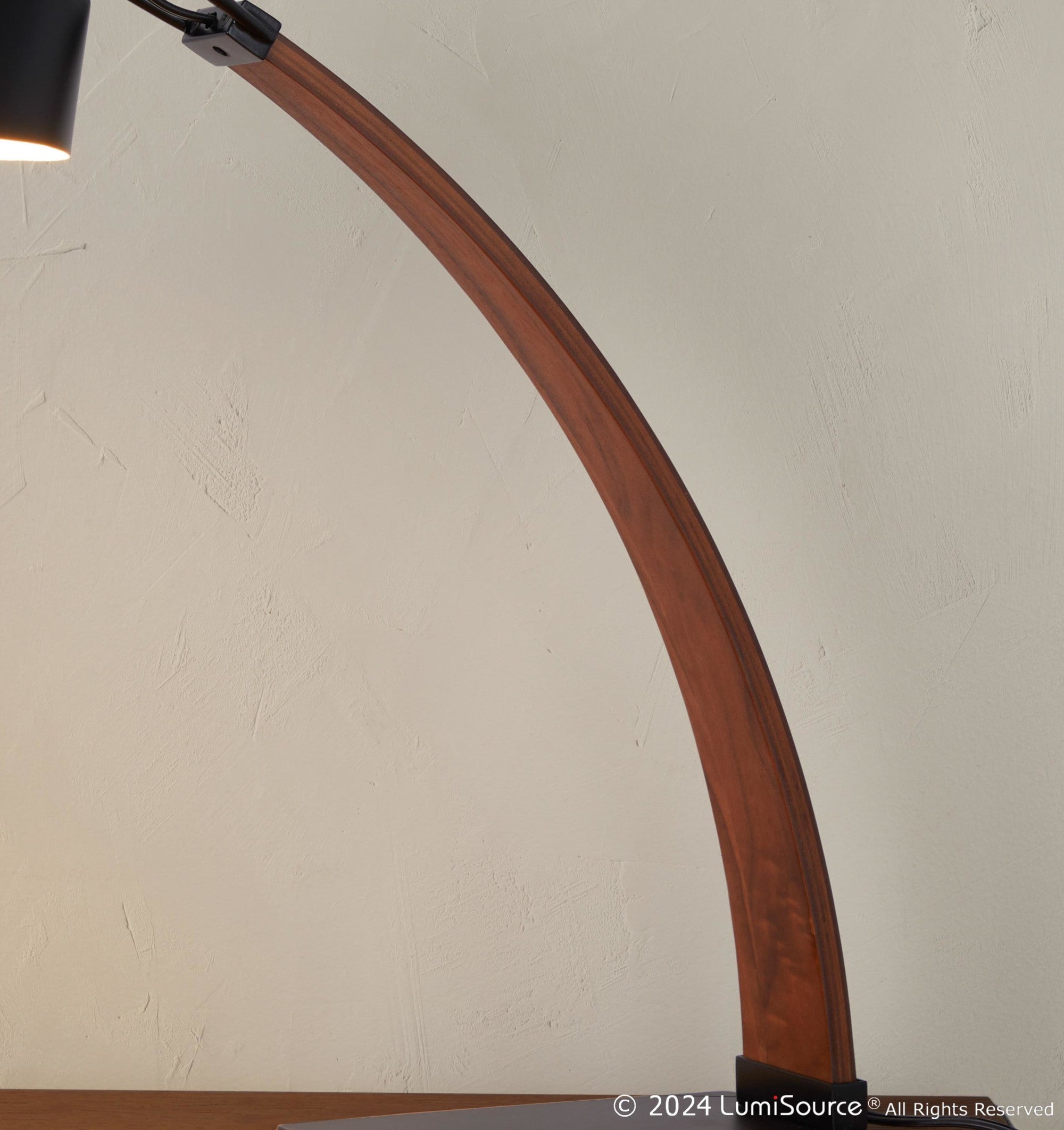 Noah Table Lamp - Black Metal, Walnut Wood