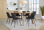 Outlaw Two-tone Chair - Set of 2 - Black Metal, Black PU, Grey Fabric