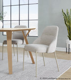 York Upholstered Chair - Set of 2 - Latte Metal, Oatmeal Fabric