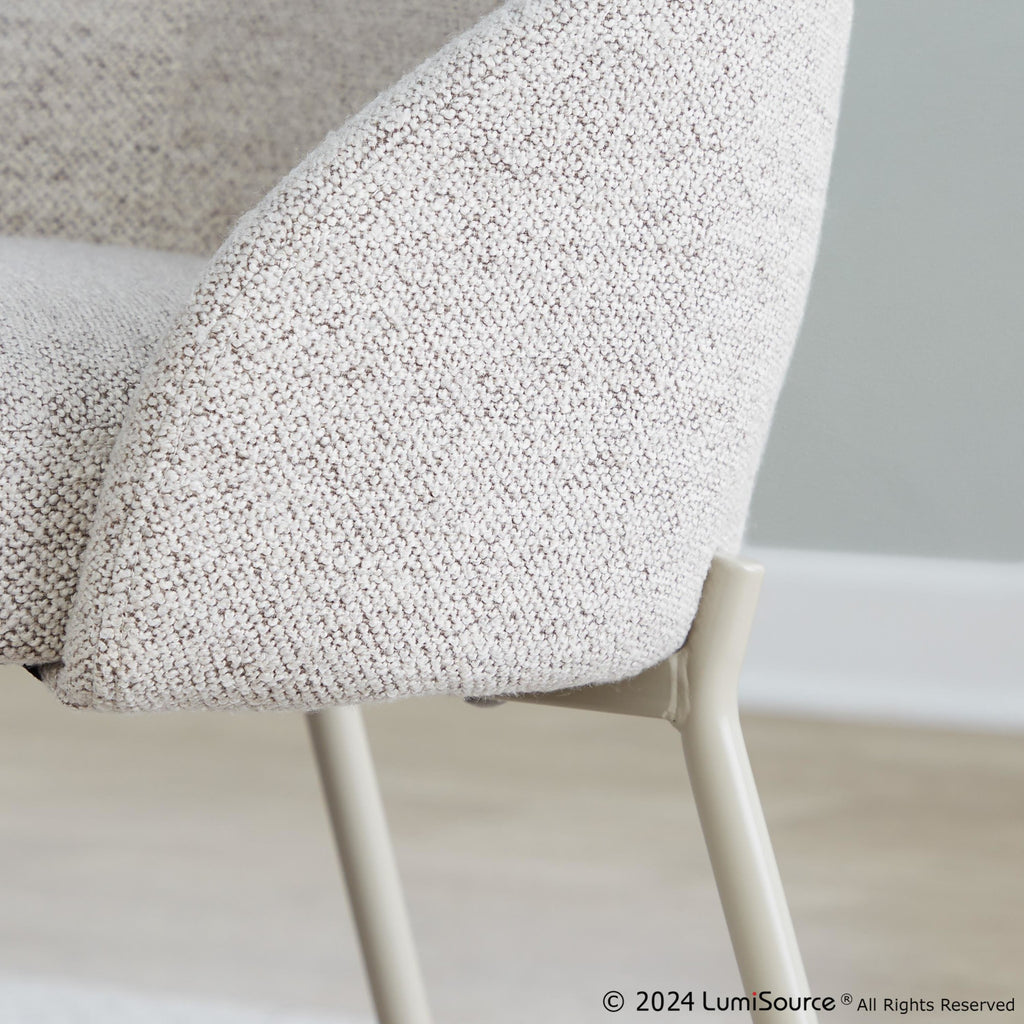 York Upholstered Chair - Set of 2 - Latte Metal, Oatmeal Fabric