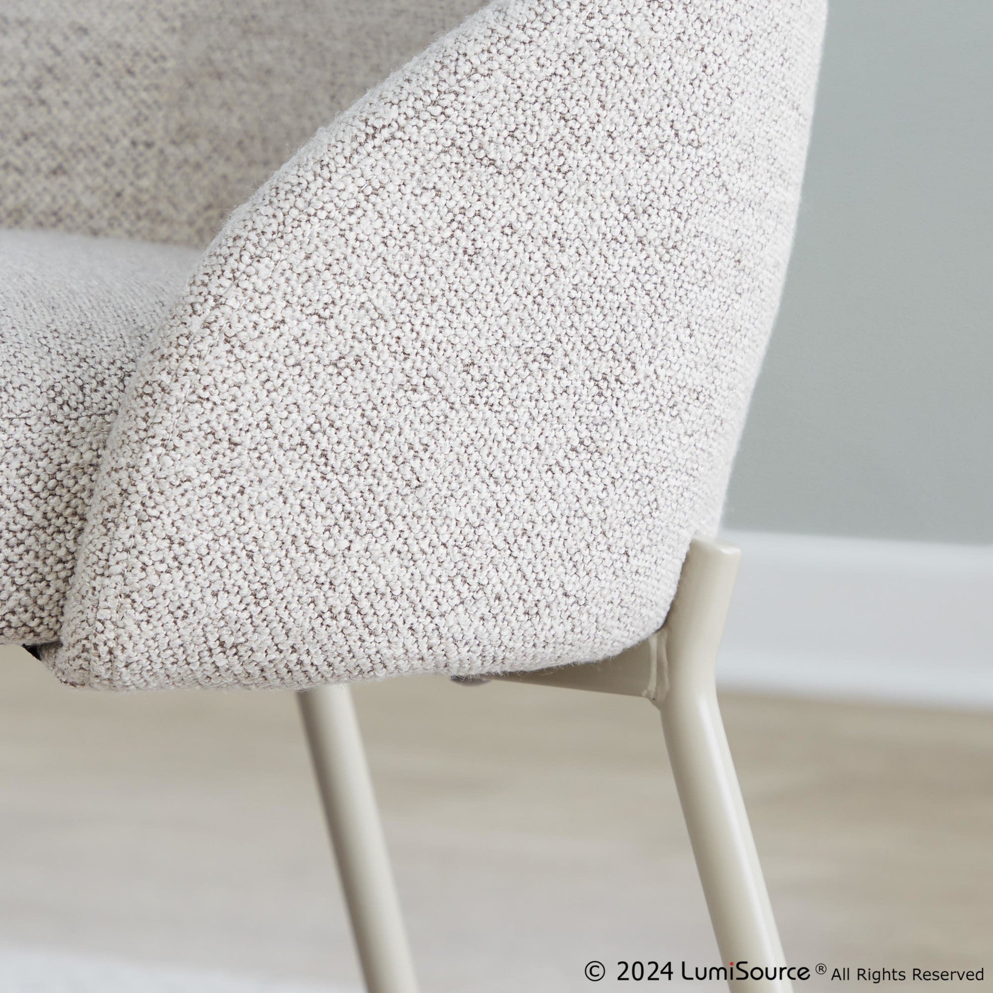 York Upholstered Chair - Set of 2 - Latte Metal, Oatmeal Fabric