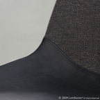 Outlaw Two-tone Chair - Set of 2 - Black Metal, Black PU, Grey Fabric