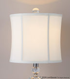 Karat 25" Crystal Table Lamp - Set of 2 - Clear Crystal, Chrome Metal, White Linen