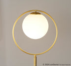 Moon Floor Lamp - Gold Metal, Frosted Glass