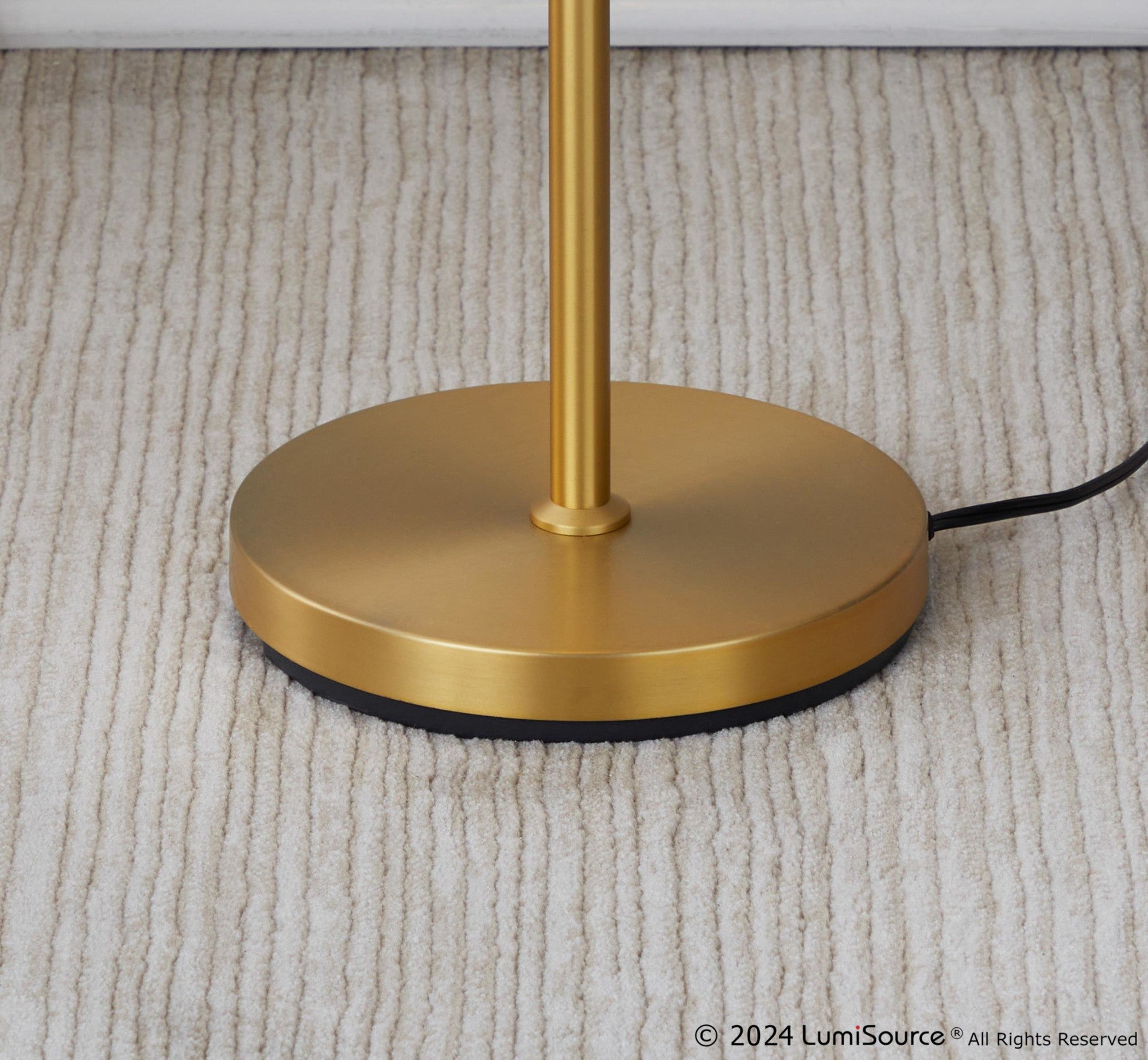 Moon Floor Lamp - Gold Metal, Frosted Glass