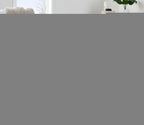 Tray Pouf Storage Ottoman - Natural Wood, Light Grey Fabric