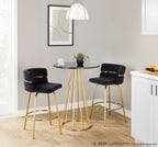 Canary Counter Table - Gold Metal, Black Mdf