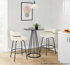 Canary Counter Table - Black Metal, Black Mdf