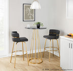 Canary Bar Table - Gold Metal, Black Mdf