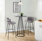 Canary Bar Table - Black Metal, Black Mdf