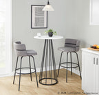 Canary Bar Table - Black Metal, White Mdf