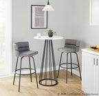 Canary Bar Table - Black Metal, White Mdf