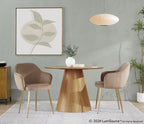 Buena Dining Chair - Set of 2 - Gold Metal, Brown Velvet