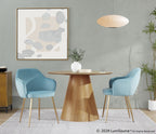 Buena Dining Chair - Set of 2 - Gold Metal, Light Blue Velvet