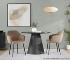 Buena Dining Chair - Set of 2 - Black Metal, Brown Velvet