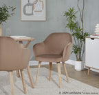 Buena Dining Chair - Set of 2 - Whitewashed Wood, Brown Velvet
