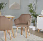 Buena Dining Chair - Set of 2 - Zebra Wood, Brown Velvet