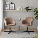 Buena Swivel Accent Chair - Black Metal, Brown Velvet
