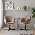 Buena Swivel Accent Chair - Black Metal, Brown Velvet
