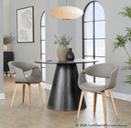 Curvo Upholstered Chair - Set of 2 - Zebra Wood, Light Grey PU