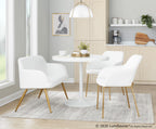 Dakota Dining Table - White Steel, White Wood