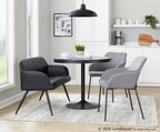 Daniella High Back Bench - Black Steel, Black PU