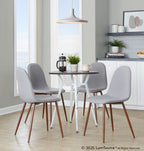Clara Round Dinette Table - Vintage White Metal, Espresso Bamboo