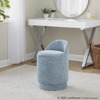 Marla 18" Upholstered Vanity Stool - Light Blue Fabric