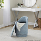 Marla 18" Upholstered Vanity Stool - Light Blue Fabric
