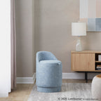 Marla 18" Upholstered Vanity Stool - Light Blue Fabric