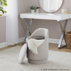 Marla 18" Upholstered Vanity Stool - Grey Fabric