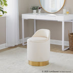 Marla 18" Vanity Stool - Gold Metal, Cream Velvet