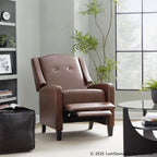 Stanley Recliner - Black Wood, Brown PU