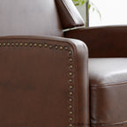 Stanley Recliner - Black Wood, Brown PU