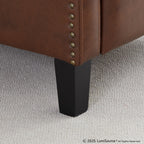 Stanley Recliner - Black Wood, Brown PU