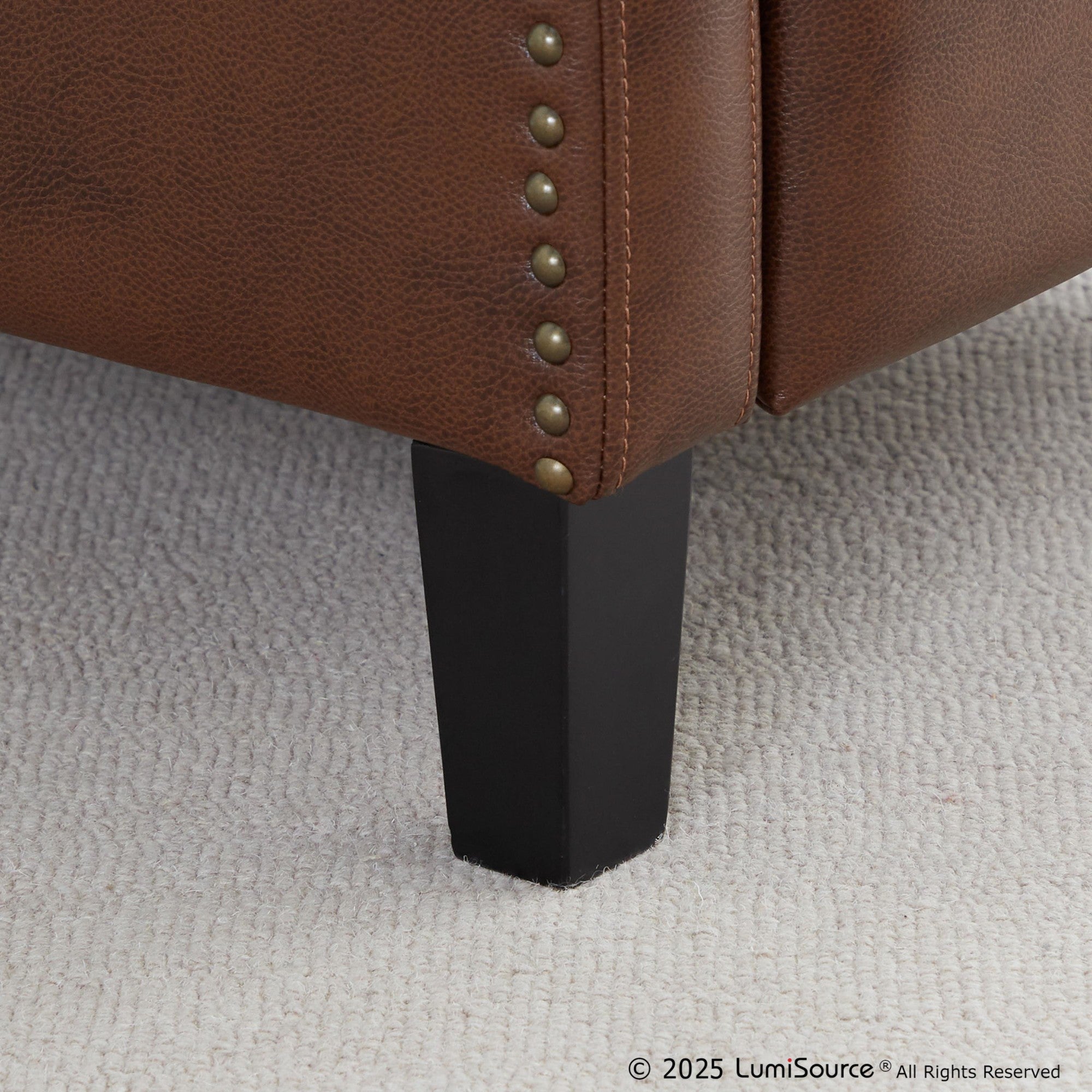 Stanley Recliner - Black Wood, Brown PU