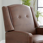 Stanley Recliner - Black Wood, Brown PU