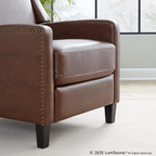 Stanley Recliner - Black Wood, Brown PU
