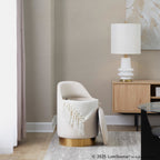 Marla 18" Vanity Stool - Gold Metal, Cream Velvet