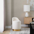 Marla 18" Vanity Stool - Gold Metal, Cream Velvet