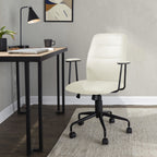 Fredrick Office Chair - Black Metal, Cream PU