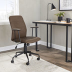 Fredrick Office Chair - Black Metal, Espresso PU