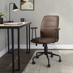 Fredrick Office Chair - Black Metal, Espresso PU
