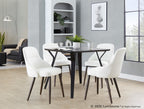 York Upholstered Chair - Set of 2 - Dark Walnut Wood, White PU