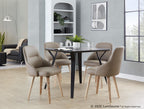 York Upholstered Chair - Set of 2 - Whitewashed Wood, Brown PU
