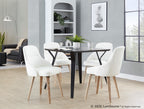 York Upholstered Chair - Set of 2 - Whitewashed Wood, White PU