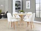 York Upholstered Chair - Set of 2 - Zebra Wood, White PU