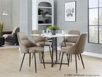 York Upholstered Chair - Set of 2 - Black Metal, Brown PU