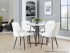 York Upholstered Chair - Set of 2 - Black Metal, White PU